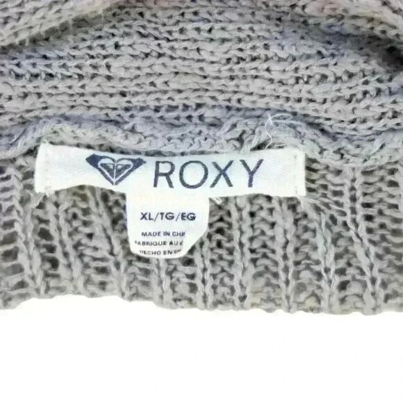 Roxy Gray Slub Knitted Thigh Length Long Cardigan Duster Long Sleeve Size XL - Picture 4 of 6